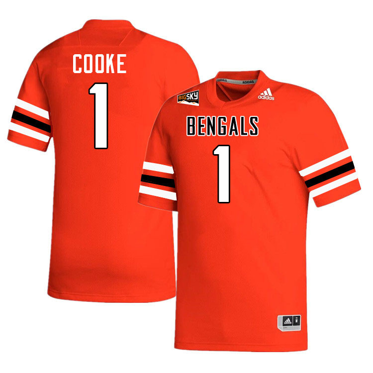 Idaho State Bengals #1 Jordan Cooke College Football Jerseys,Uniforms Stitched-Orange
